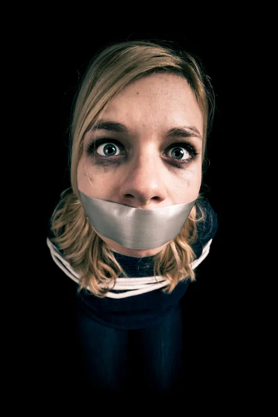 Kidnapped woman hostage — Stock Photo, Image