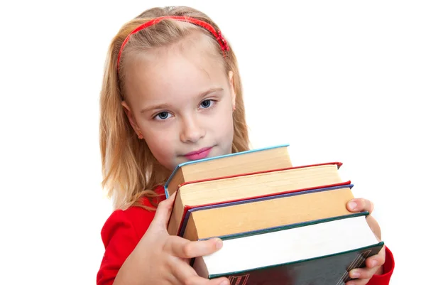 Fille avec des livres — Photo