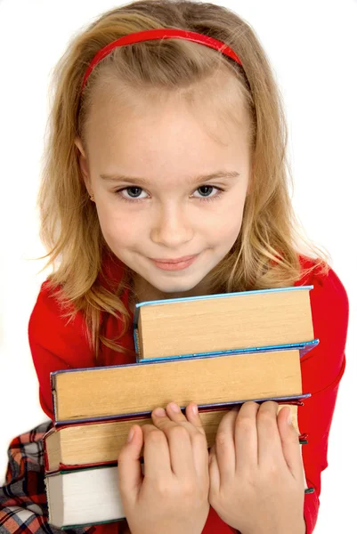 Meisje met boeken — Stockfoto