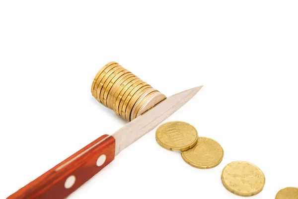 Begreppet budgetnedskärningar, besparingar, recession — Stockfoto