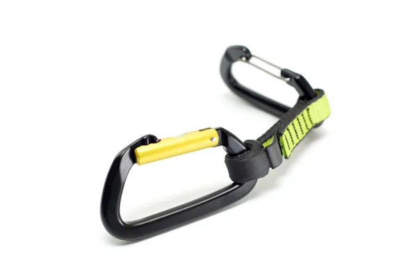 QuickDraw z dwoma carabiners straight bramy — Zdjęcie stockowe