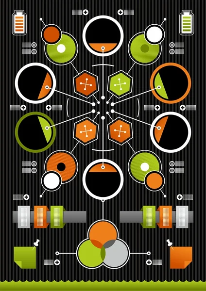 Siyah infographics unsurları — Stok Vektör