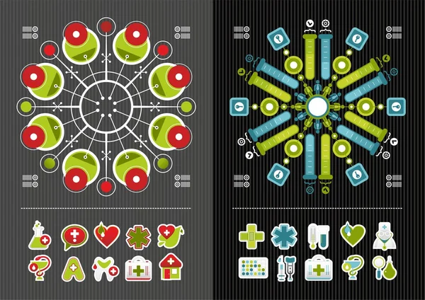 Ícones médicos e infográficos —  Vetores de Stock