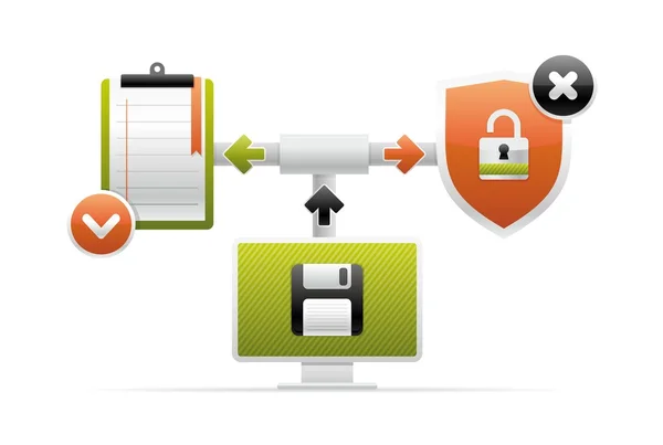 Sofisticado icono de la computadora — Vector de stock