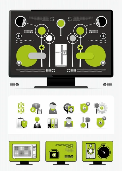 Infografías e iconos de periódicos — Archivo Imágenes Vectoriales