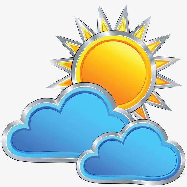 Vektor-Wetter-Symbol mit sonnigem Wetter — Stockvektor