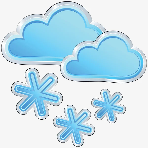 Vector weather icon with a snow weather — Stock Vector