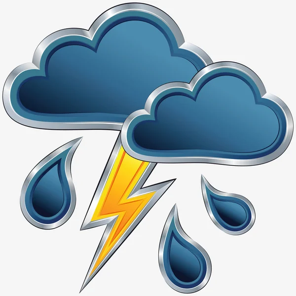 Icono del clima vectorial con un clima de tormenta — Vector de stock
