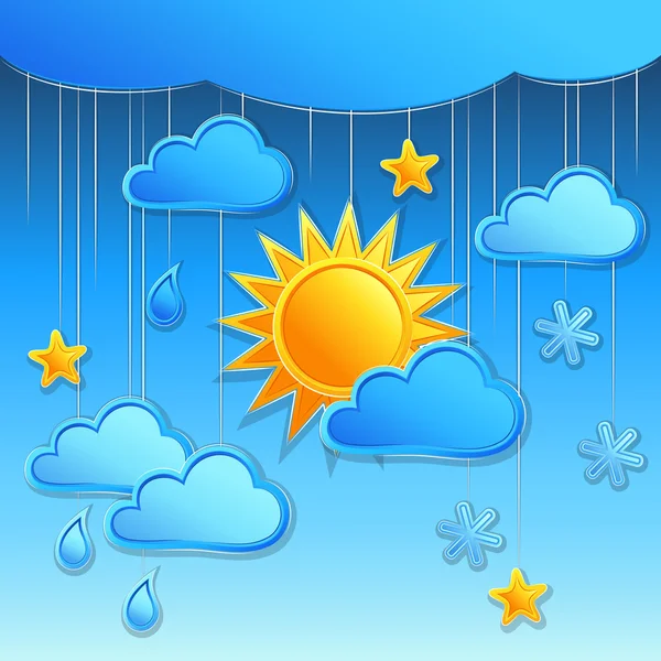 Vector background with day weather icon — Stock Vector