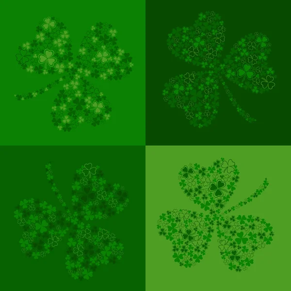 Vecteur vert fond sans couture avec trèfle trèfle — Image vectorielle