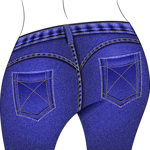 Vecteur de jeans bleus par derrière — Image vectorielle