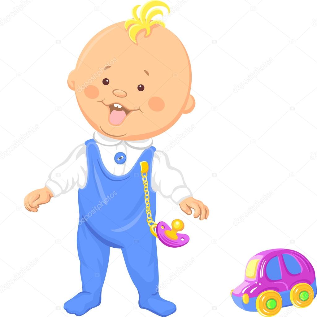 Vector Cute Baby Boy Learns To Walk Stock Vector Image By C Olgacov
