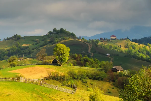 Wiosenny krajobraz w Karpatach — Zdjęcie stockowe