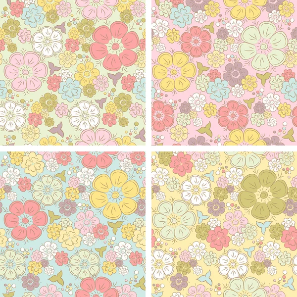 Vector pastel patrón floral sin costuras — Archivo Imágenes Vectoriales