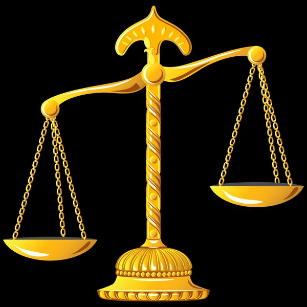 Vector gold scale of justice — Stock Vector