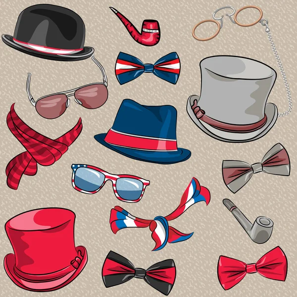 Vector set hipster accessories — Stock Vector