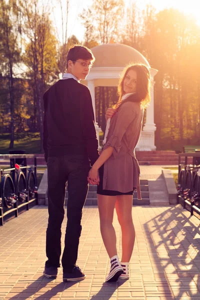 Young fashion Hipster couple in love — Stock Photo, Image