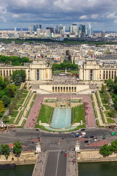 Blick auf Paris - Seine-Fluss, Chaillot-Palast, Verteidigung — Stockfoto