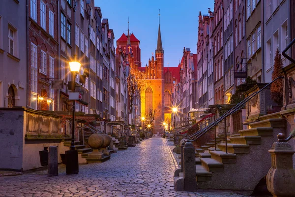 Mariacka gata i Gdansk Gamla stan, Polen — Stockfoto