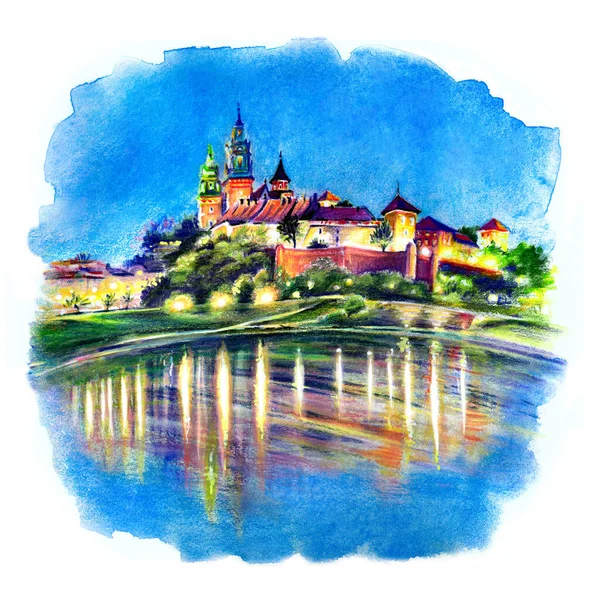 Замок Ночной Вавель, Краков, Польша — стоковое фото