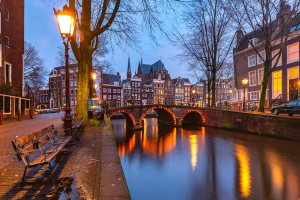 Amsterdam canal Leidsegracht —  Fotos de Stock