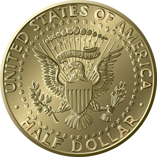Vector United States coin Half dollar — Stock Vector
