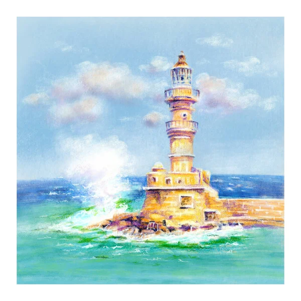 Lighthouse in Chania, Crete, Greece — Stock Photo, Image