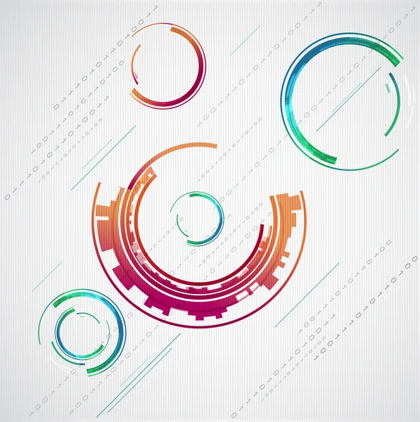 Cercles abstraits de technologie de couleur. Vecteur — Image vectorielle