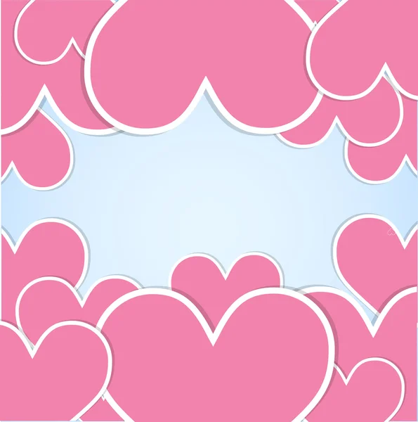 Abstract background with pink hearts. Vector — Stock Vector