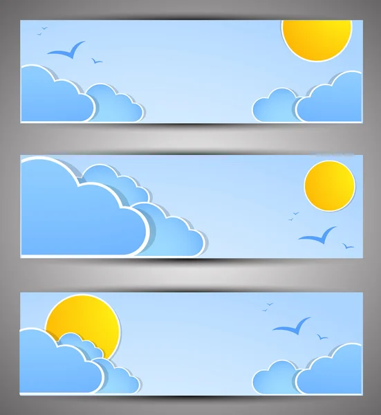 Set of banners for a site. good weather — Stock Vector