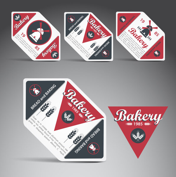 Set of bakery labels. Vector