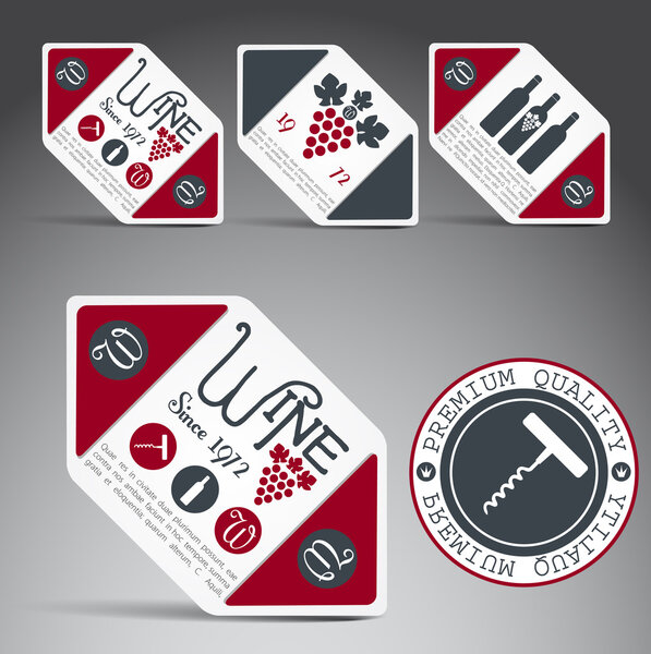 Set of wine labels. Vector