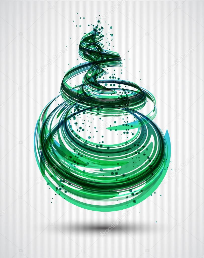 Abstract Green Spiral Background. Vector