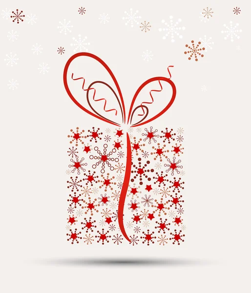 Caixa de presente de Natal feita de flocos de neve (vetor ) — Vetor de Stock