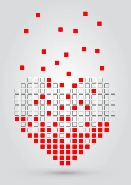 Pikselin sydän. Vektori — vektorikuva