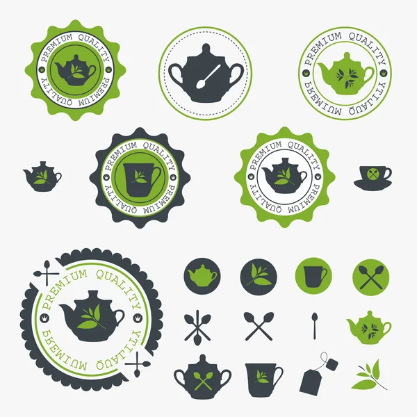 çay etikel kümesi. vektör