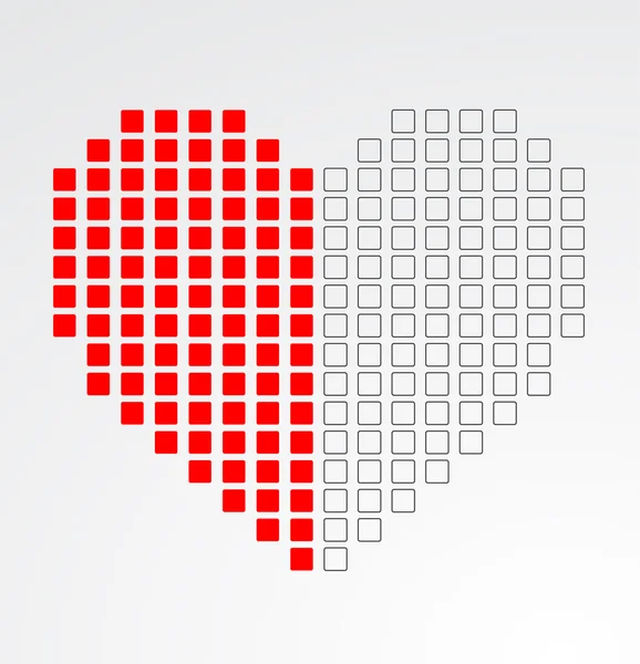 Corazón de píxel. Vector — Vector de stock