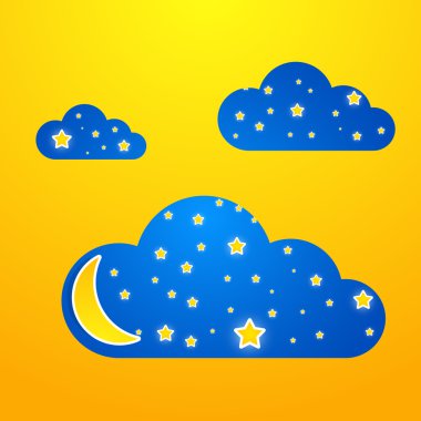 boş yuvarlak. ay yıldızlı gökyüzü