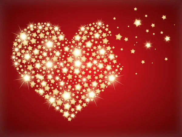 Coeur fait avec des stras dorés. Illustration vectorielle — Image vectorielle