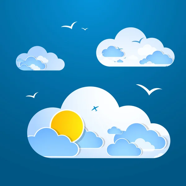 Weather in cloud. Vector. Summer theme — Stock Vector