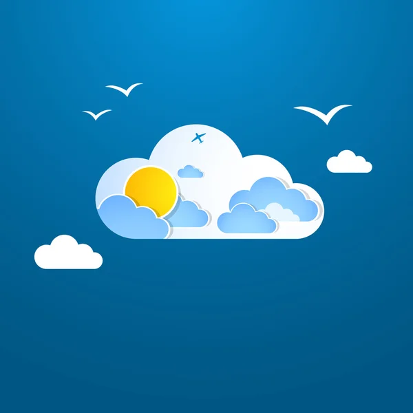 Weather in cloud. Vector. Summer theme — Stock Vector