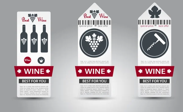 Conjunto de etiquetas de vino. Vector — Vector de stock