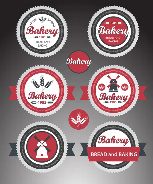 Set of bakery labels. Vector — Stock Vector