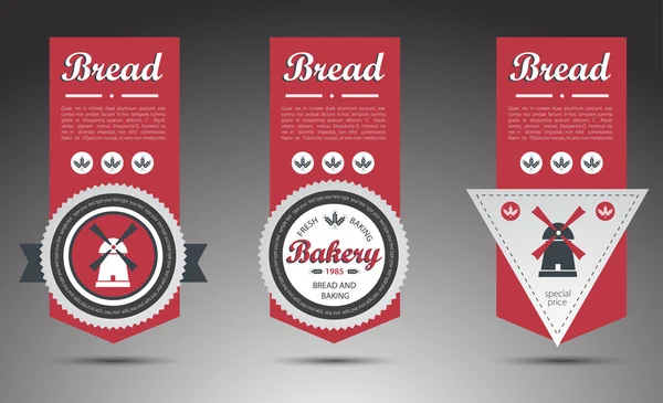 Etiketten für Bäckereien. Vektor — Stockvektor