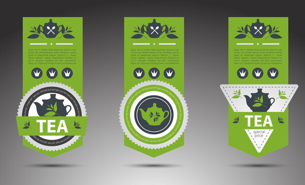 Set of tea labels. Vector