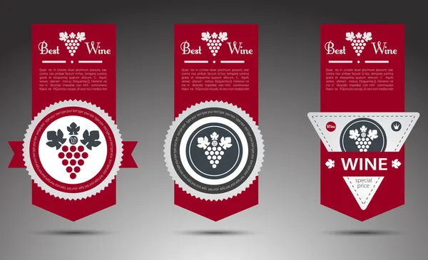 şarap etiketleri kümesi. vektör