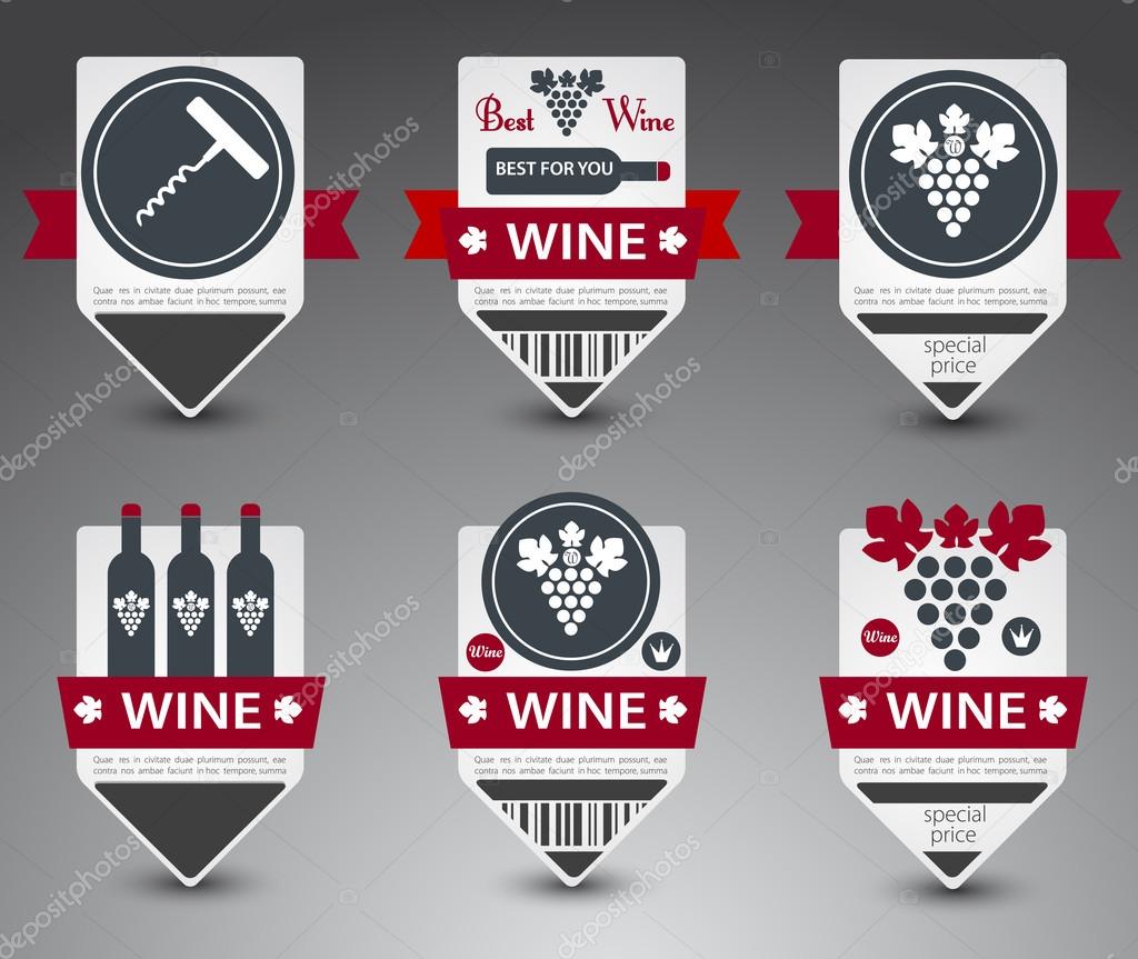 Set of wine labels. Vector Stock Vector Image by ©KrulUA 15883671