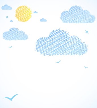 goed weer achtergrond. blauwe hemel met wolken. vector