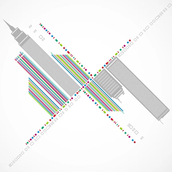 Fondo de color abstracto. Tema de ciudad. Vector — Archivo Imágenes Vectoriales