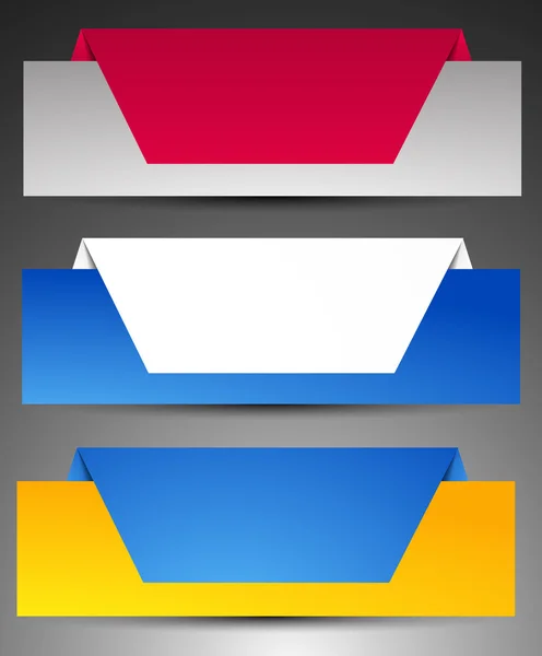 Conjunto de banners web de origami . — Vector de stock